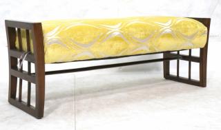 Appraisal: Decorator Dark Wood Upholstered Bench Italian St Decorator Dark Wood