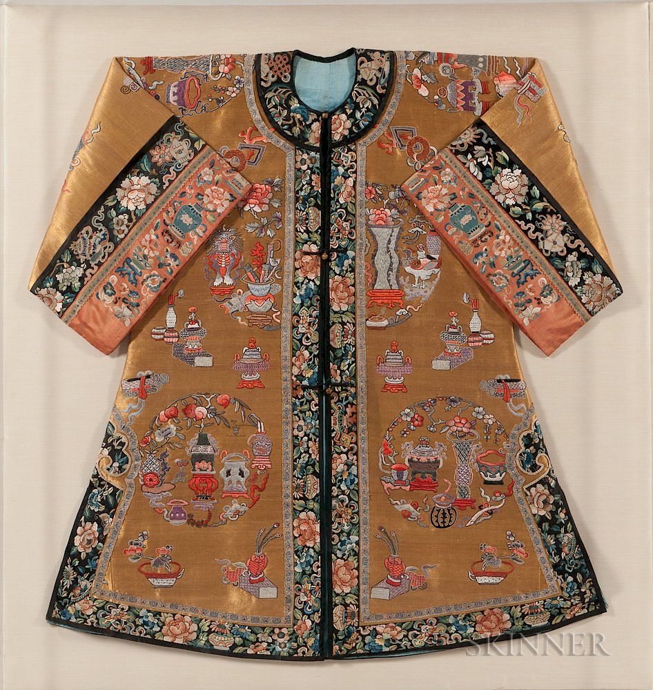 Appraisal: Semiformal Embroidered Robe Semiformal Embroidered Robe China early th century