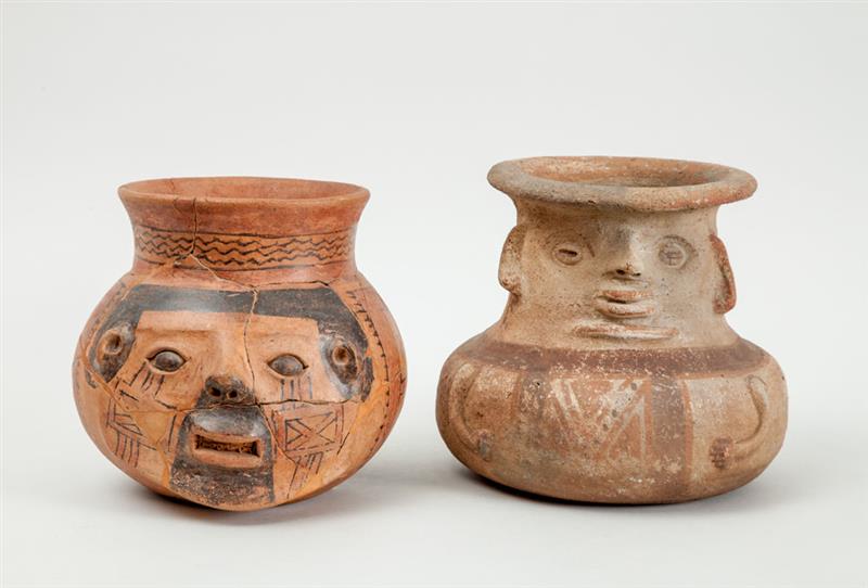 Appraisal: COSTA RICAN POLYCHROME POTTERY ANTHROPOMORPHIC VESSEL AND A COSTA RICAN