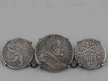 Appraisal: A group of three silver Papal coins loose mounted as