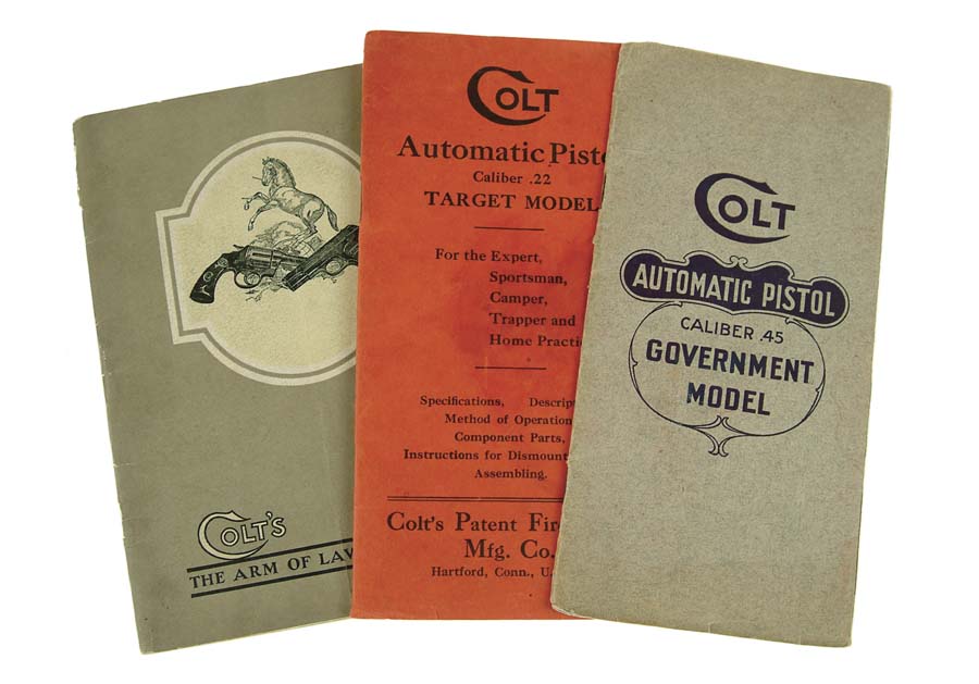 Appraisal: LOT OF EIGHT COLT BOOKS AND PAMPHLETS catalog with price