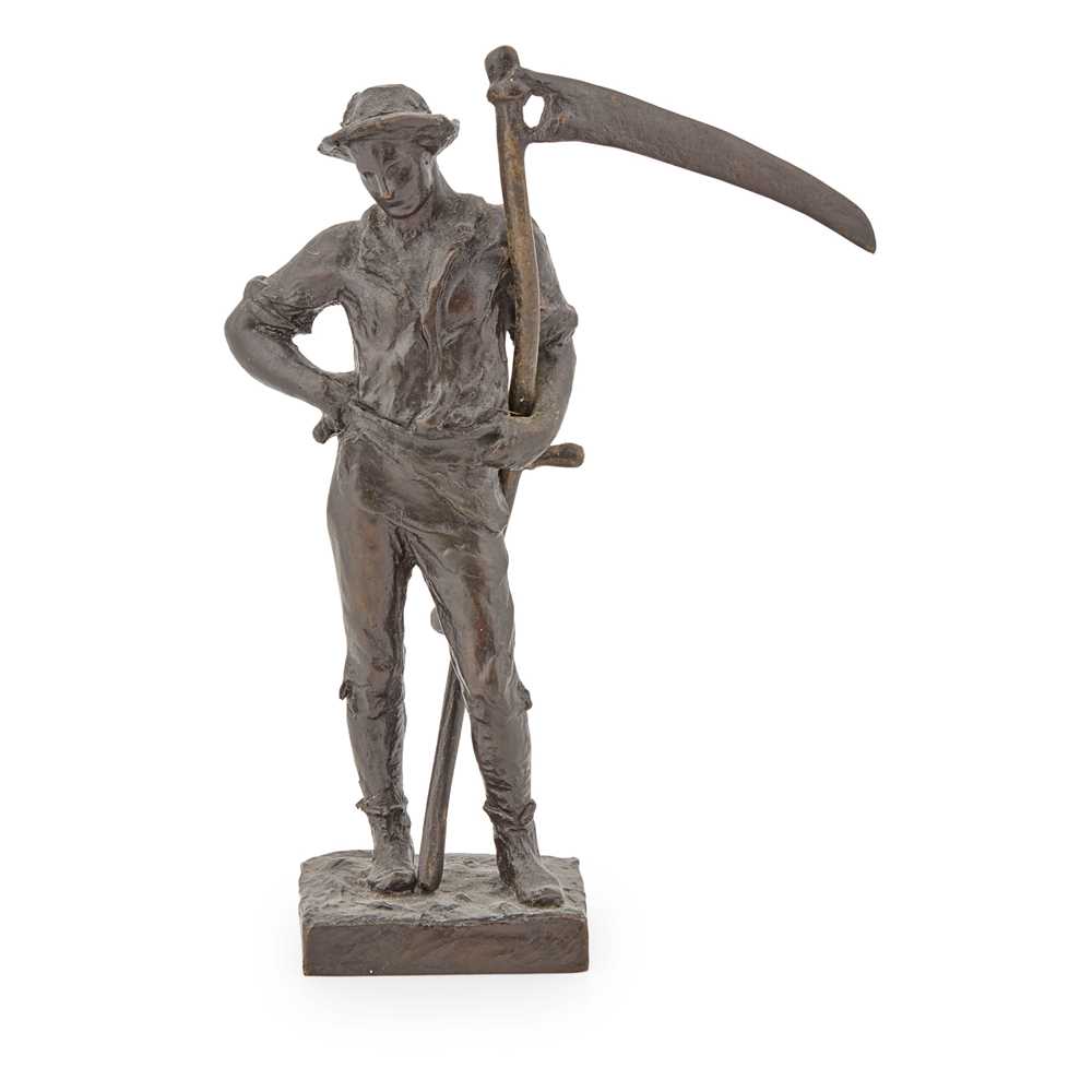 Appraisal: HAMO THORNYCROFT - THE MOWER bronze signed in the bronze