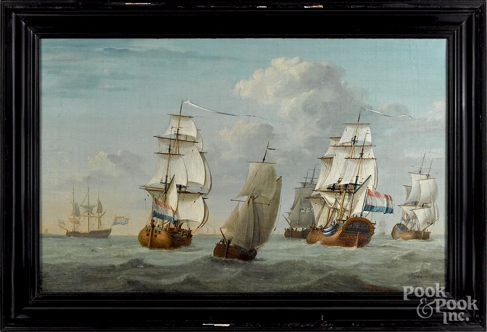 Appraisal: Joghi de Vries Dutch th c seascape Exclusive on Bidsquare