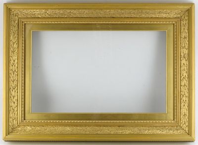 Appraisal: A mid Victorian gilt composition frame with glazing With running