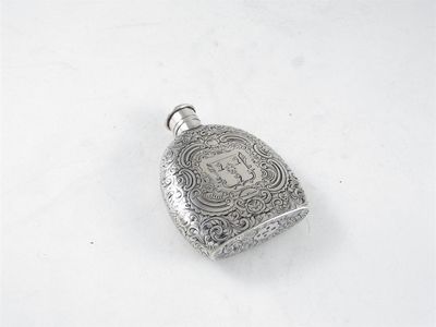 Appraisal: A Victorian engraved spirit flask with initials on one side