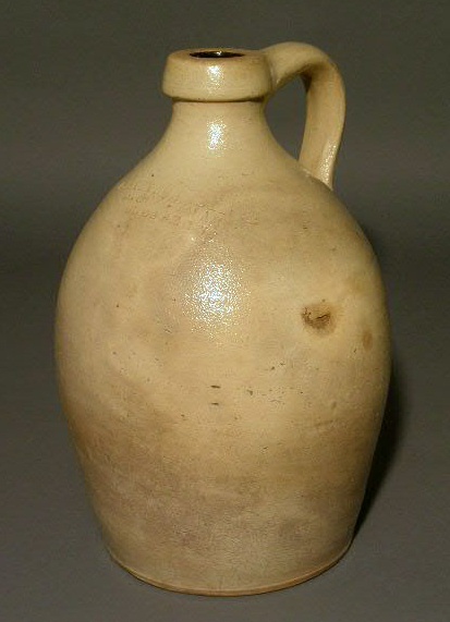 Appraisal: Two-gallon stoneware ovoid jug F Stetzenmeyer G Goeltzman Rochester N