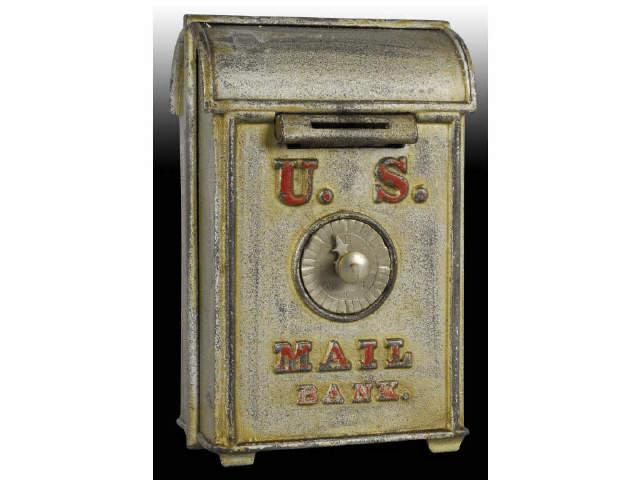 Appraisal: Cast Iron US Mail Bank Description Combination lock Made by