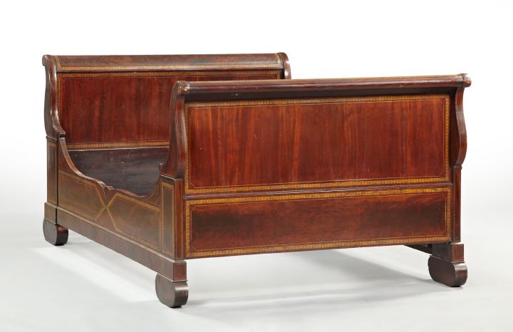 Appraisal: Louis-Philippe Mahogany Sleigh Bed mid- th century the headboard and