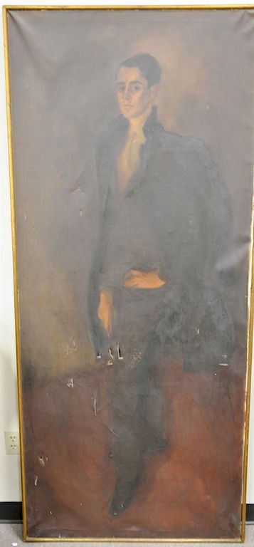 Appraisal: Peter Sheil th century oil on canvas full length portrait