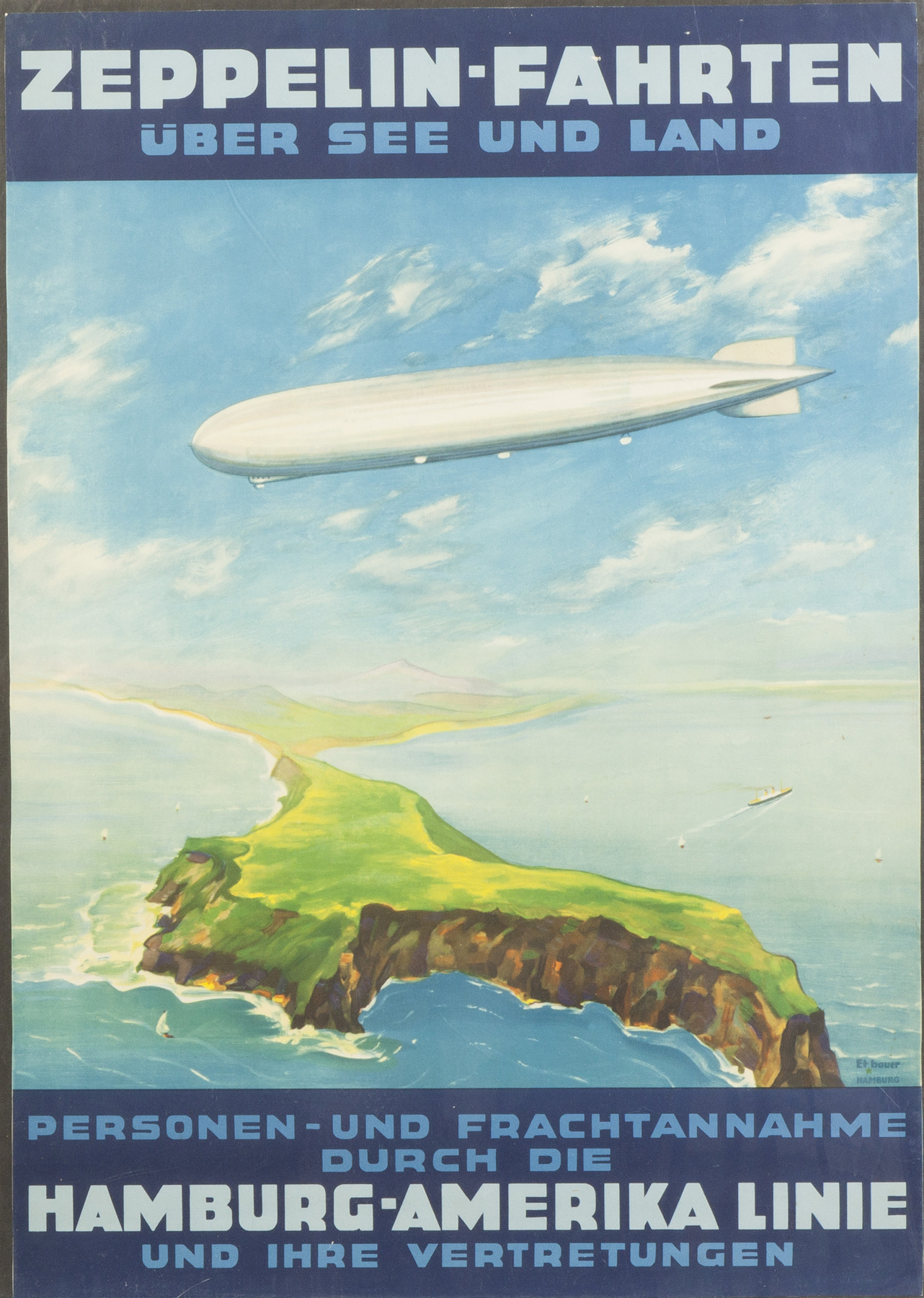 Appraisal: Hamburg Amerika Line Vintage Travel Poster Et Bauer