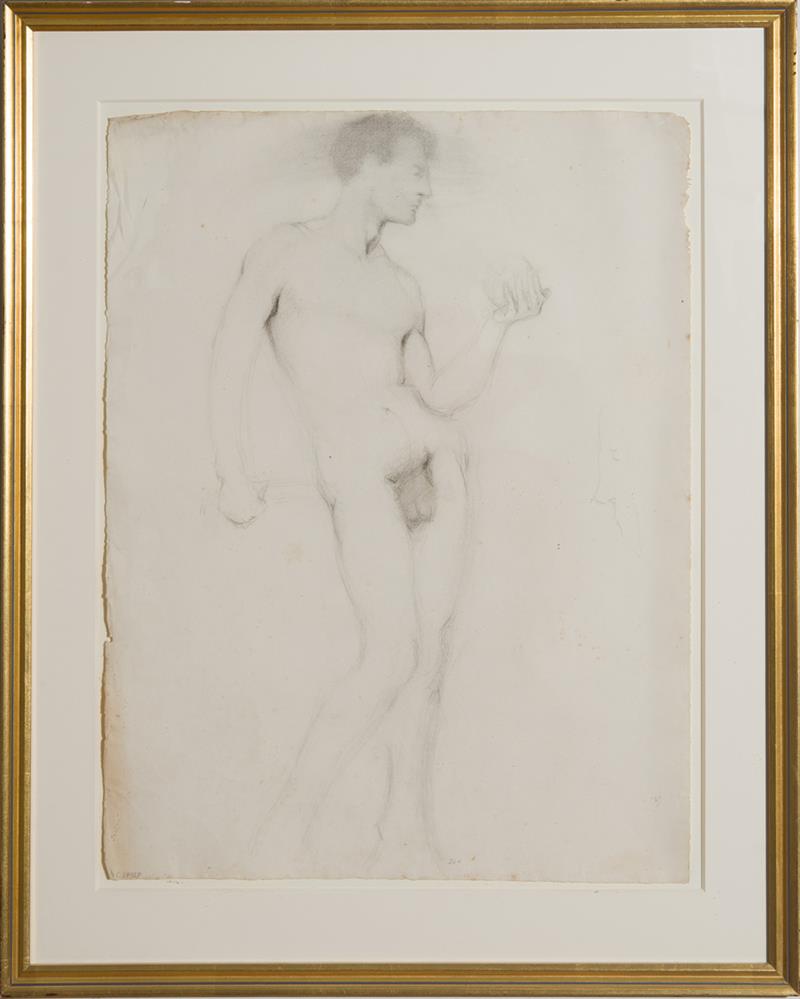 Appraisal: EDWIN DICKINSON - MALE WITH BALL Pencil and charcoal on