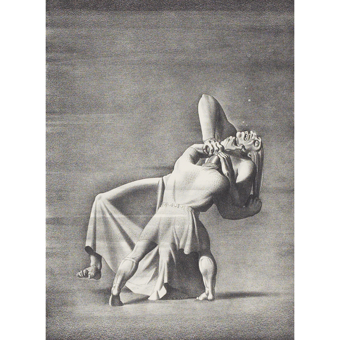 Appraisal: Rockwell Kent American - ''Beowulf and Grendle's Mother '' lithograph