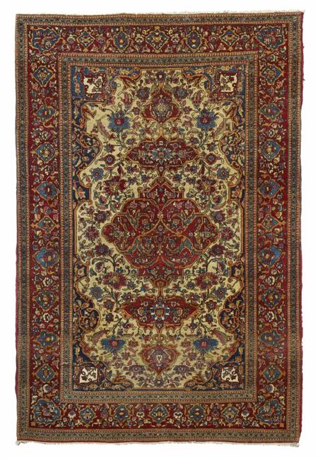 Appraisal: An Isfahan rug late th early th century the cream