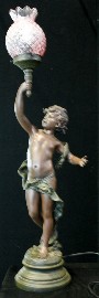 Appraisal: A figural lamp in the form of a child with