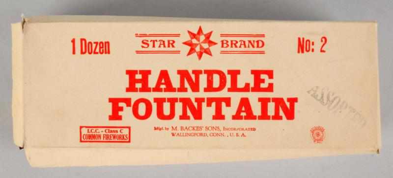 Appraisal: Star Brand Handle Fountain Firecracker Box Box includes one dozen