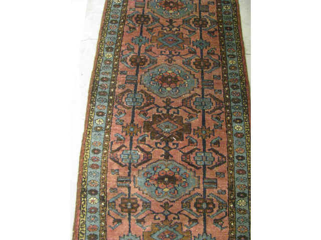 Appraisal: Lillihan Persian Handmade Runner overall geometric on salmon field '