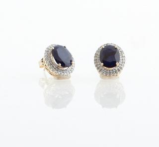 Appraisal: Pair of K Yellow Gold Pierced Earrings each wit Pair