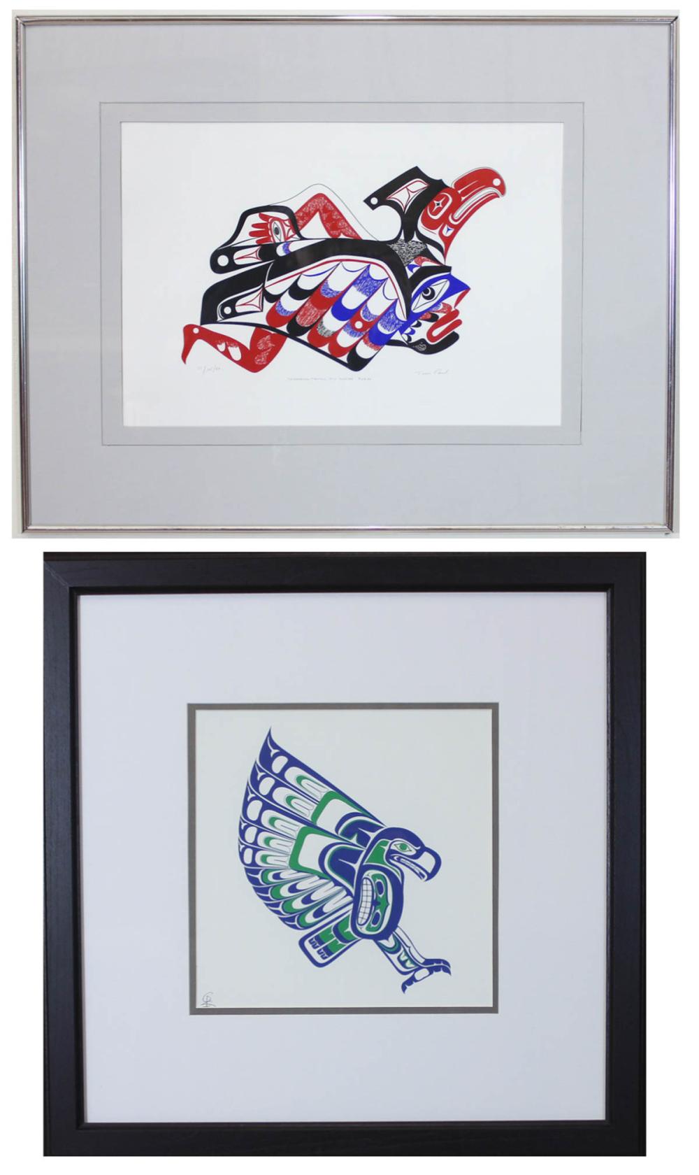 Appraisal: TWO NORTHWEST COAST INDIGENOUS SERIGRAPHS Tim Paul Nuu-Chah-Nult Nation British