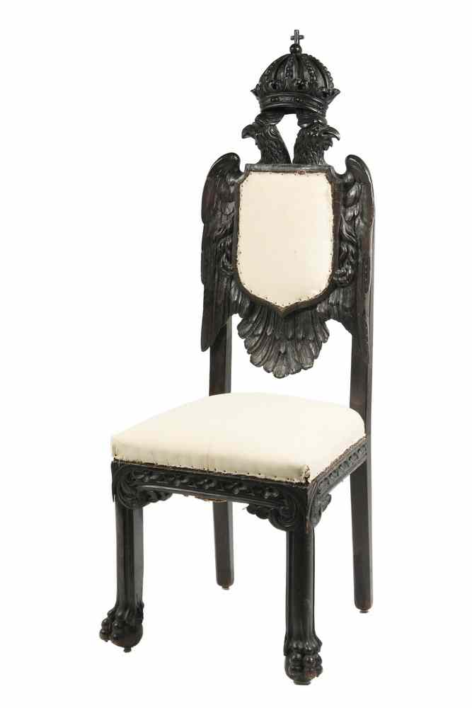 Appraisal: HALL CHAIR - Late th c Austrian hall chair with