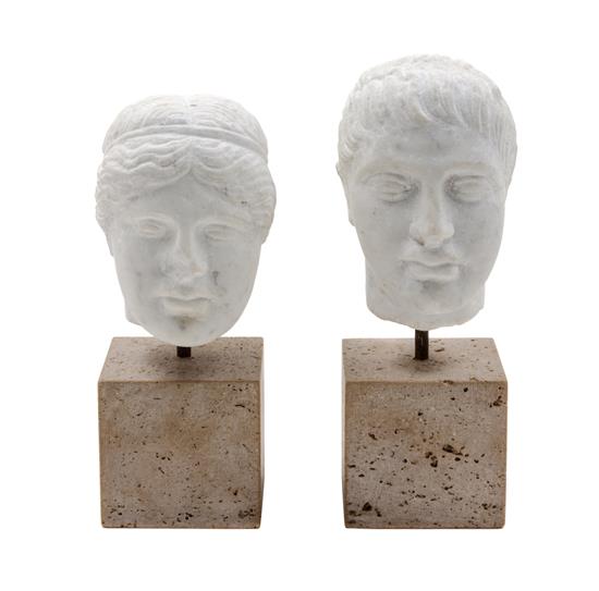 Appraisal: Sale Lot Two Italian Carved Stone Busts comprising one example