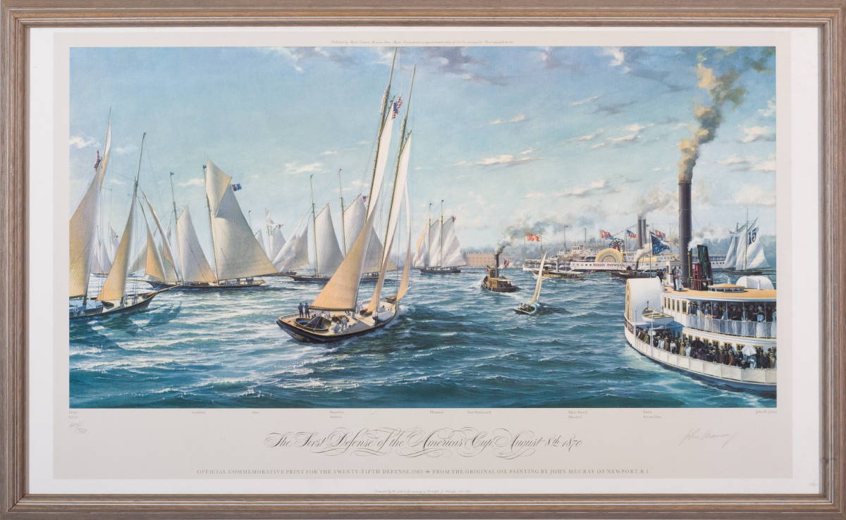 Appraisal: TWO LIMITED EDITION COLOR PRINTS OF YACHT RACING Including quot