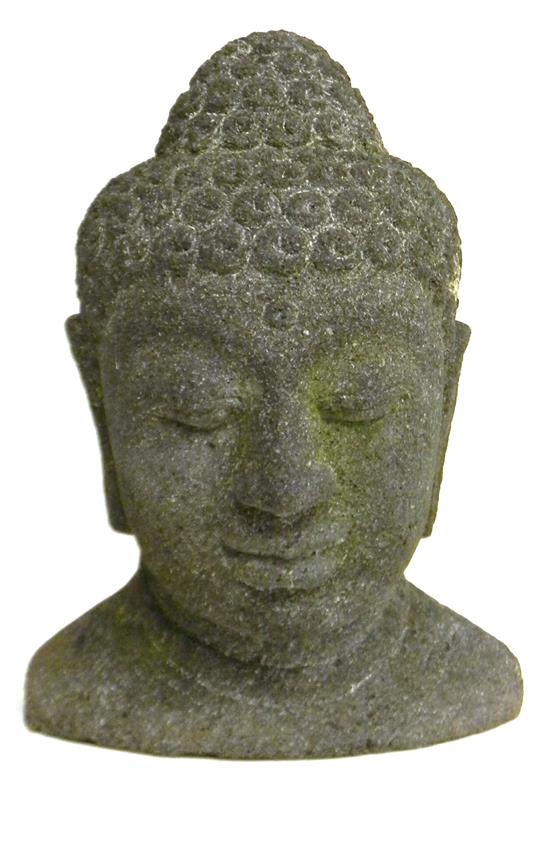 Appraisal: Buddha head shaped garden ornament th C sculpted from volcanic