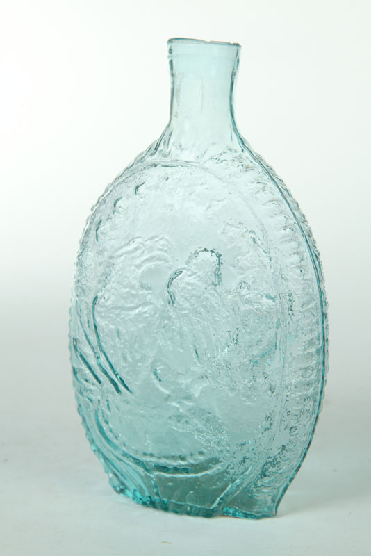 Appraisal: HISTORIC FLASK American st half th century glass GII- aqua