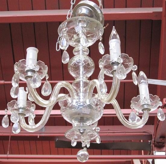 Appraisal: CHANDELIER Georgian style cut crystal having five lights