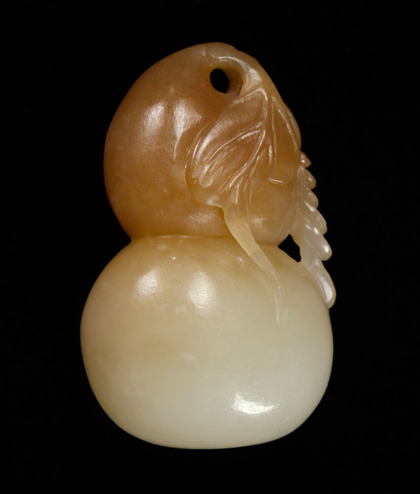 Appraisal: - Carved Gourd Pendant Jade Carved pendant in the shape