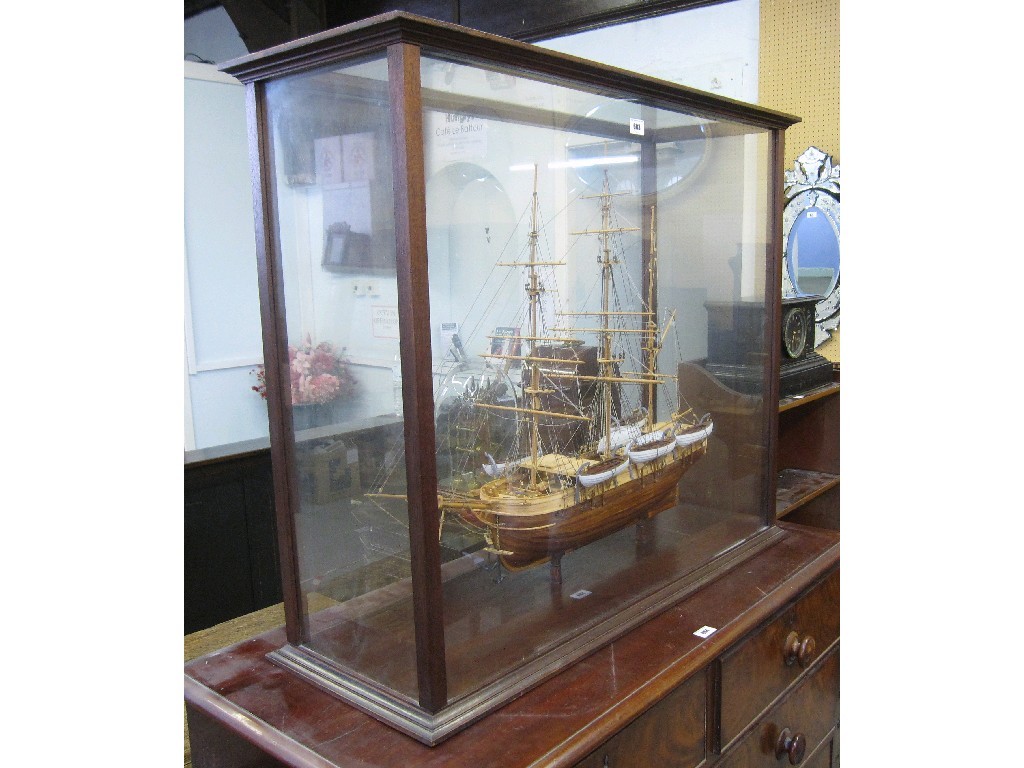 Appraisal: Scale model of a three masted sailing ship in glass