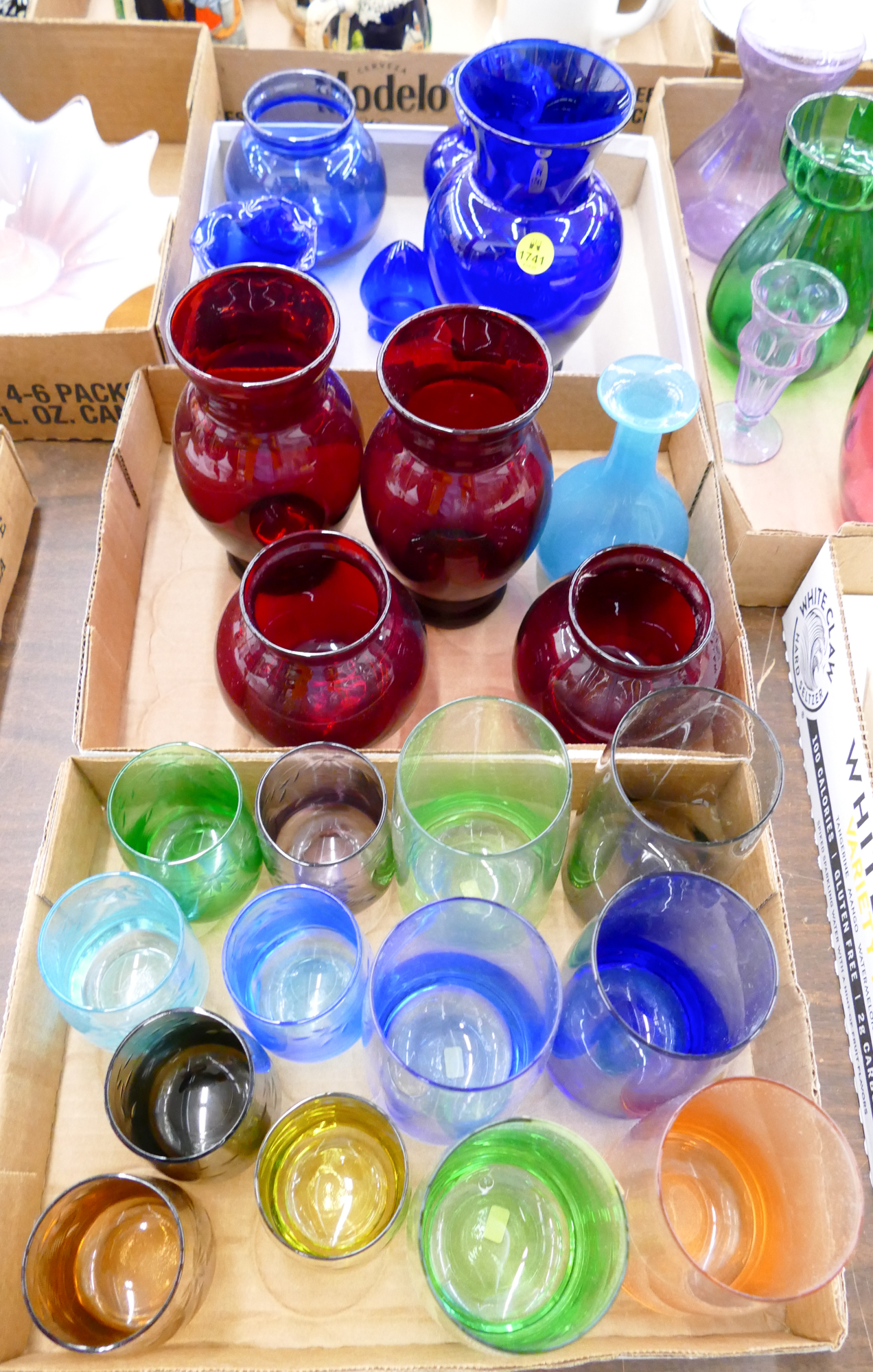 Appraisal: Boxes Colored Glass