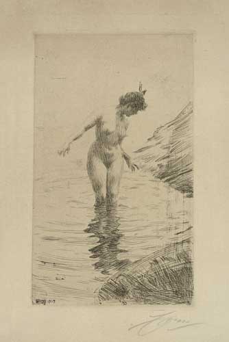 Appraisal: ANDERS ZORN Cercles d'Eau Etching x mm x inches full