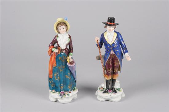 Appraisal: PAIR CONTINENTAL PORCELAIN FIGURES Of a gentleman and lady -