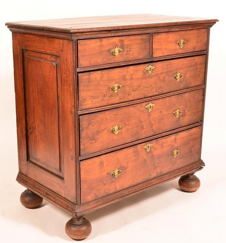 Appraisal: William and Mary Walnut Chest of Drawers American William and