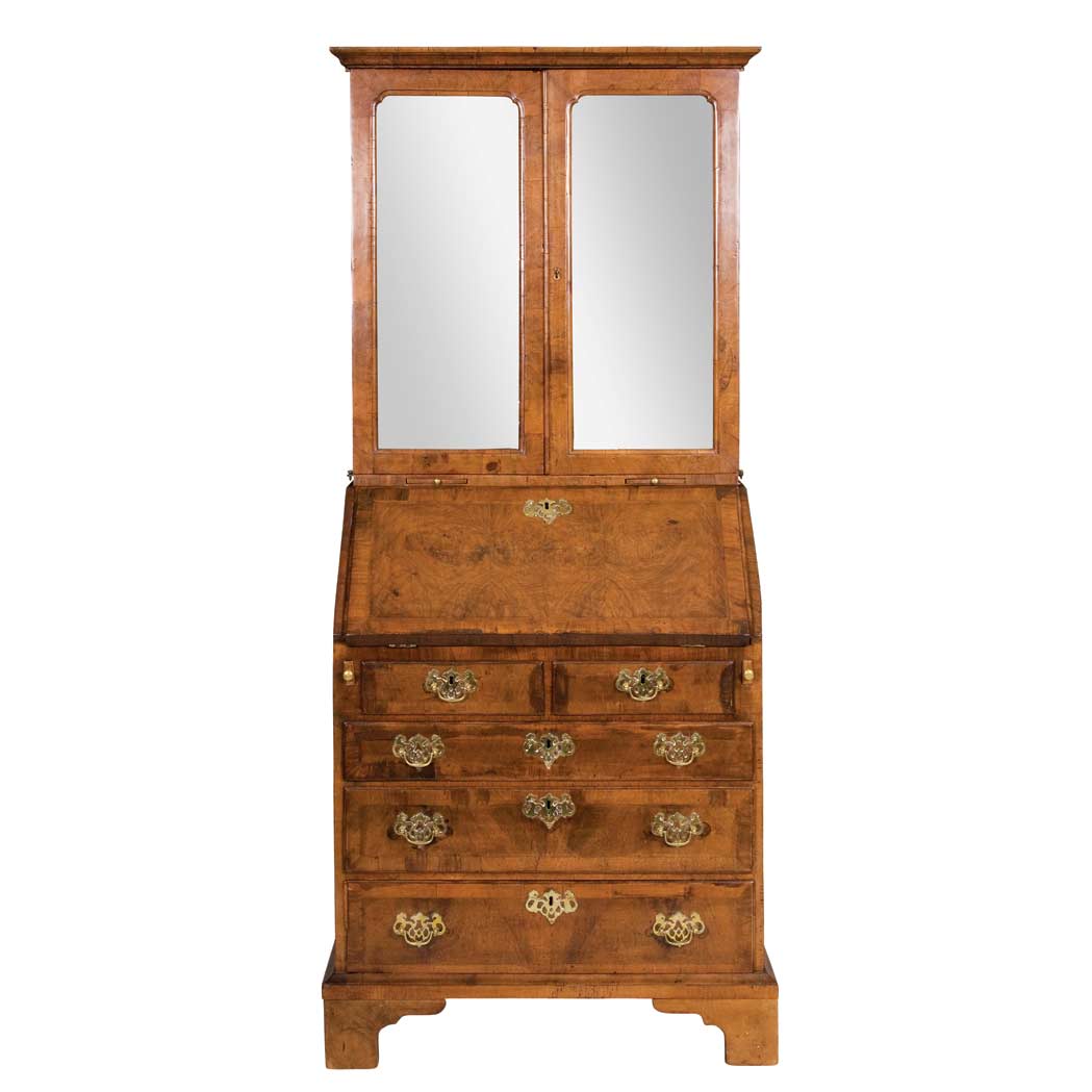 Appraisal: George II Walnut Bureau Bookcase Second quarter of the th