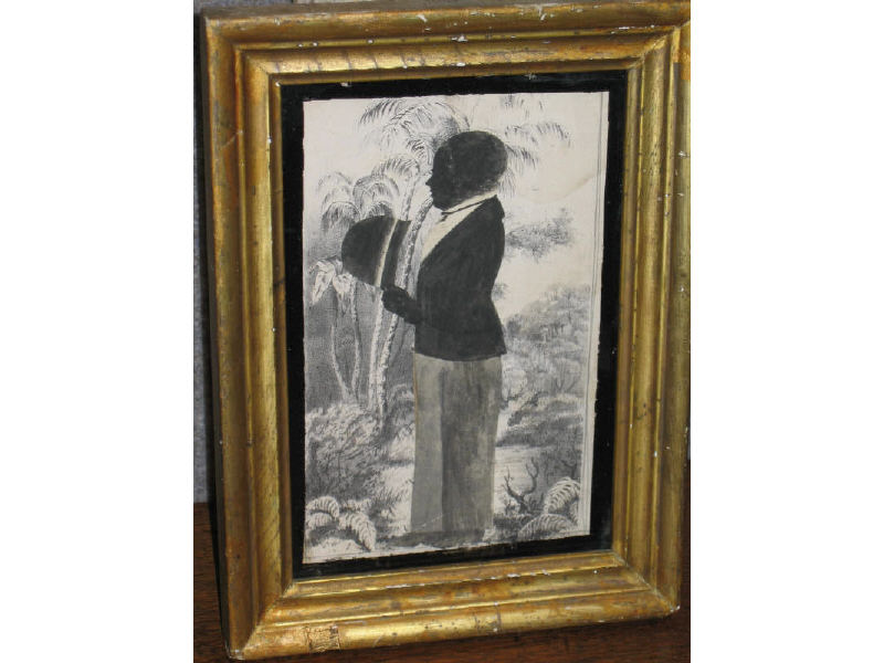 Appraisal: AMERICAN SCHOOL TH CENTURY Silhouette of Henry Shaw cut-out ink