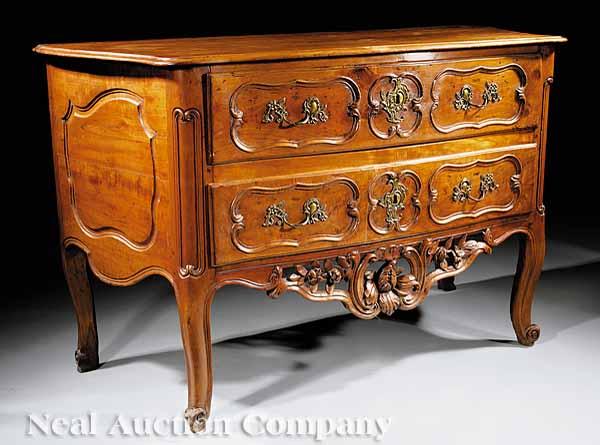 Appraisal: A Good Louis XV Carved Walnut Commode mid- th c