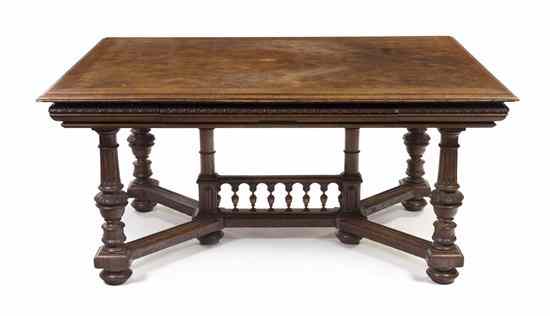 Appraisal: An American Oak Parquetry Dining Table having a rectangular top