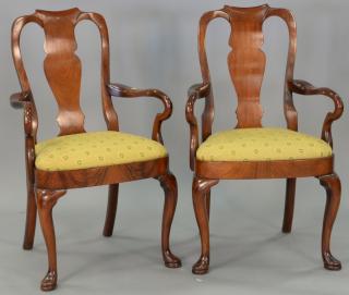 Appraisal: Pair of Baker Queen Anne style chairs Pair of Baker