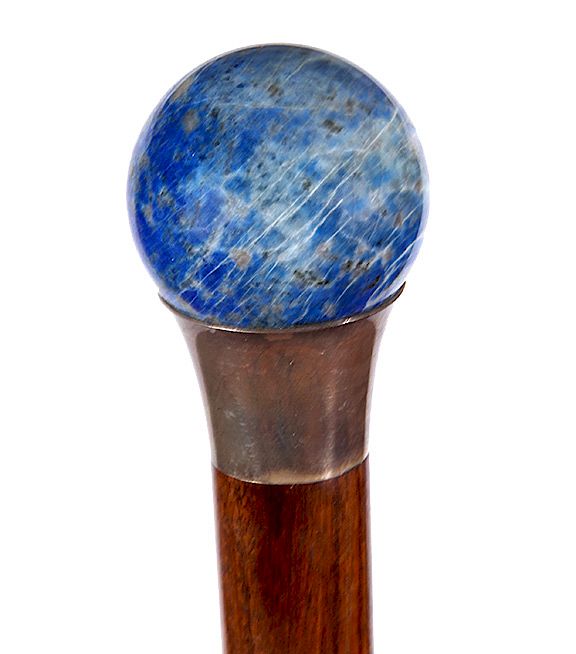 Appraisal: Lapis Dress Cane Early th Century- A well figured round