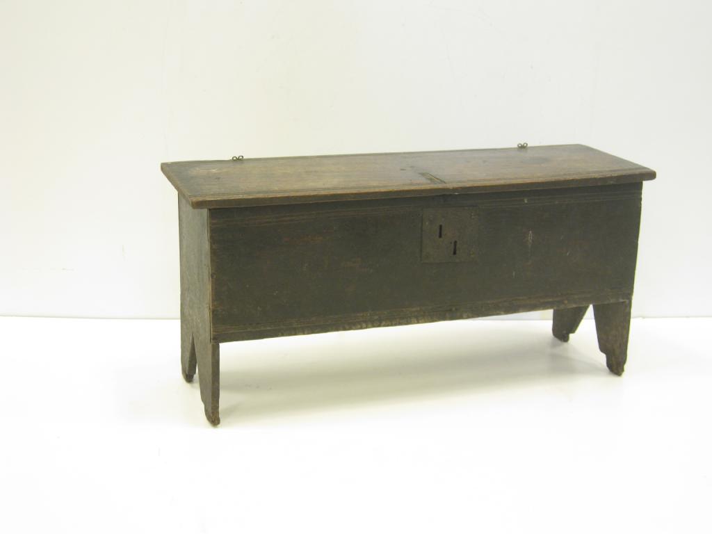 Appraisal: A th Century oak Plank Coffer with steel lockplate ft