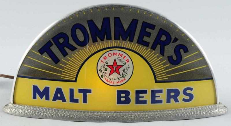 Appraisal: Trommer's Malt Beer Reverse Glass Cab Style Sign Light-up Gillco