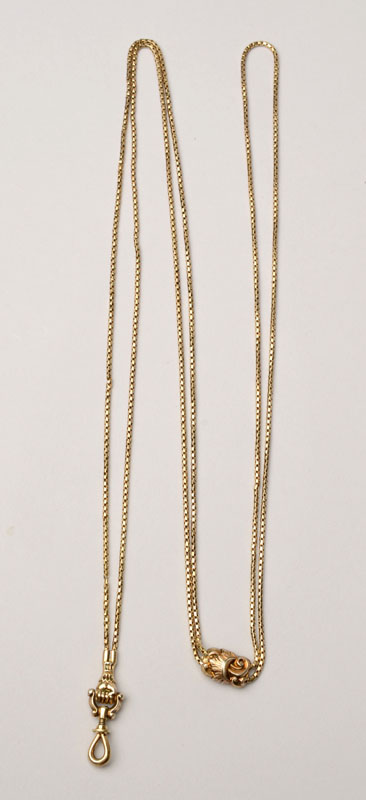 Appraisal: VICTORIAN K YELLOW GOLD SLIDECHAIN in approx grams Estimate -