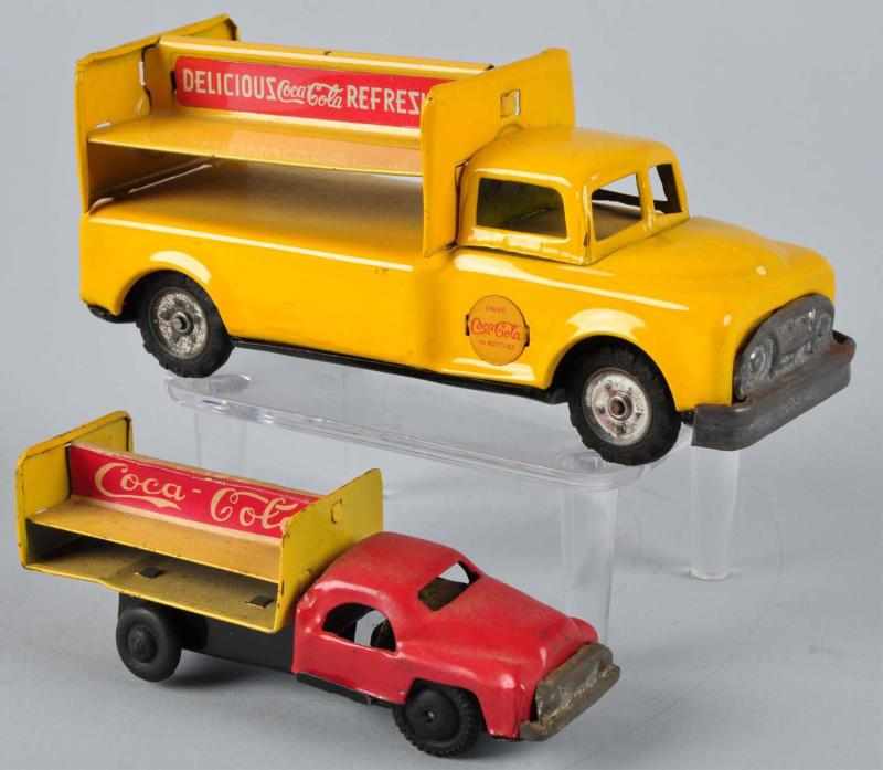 Appraisal: Lot of s Linemar Coca-Cola Truck Toys Description Larger truck