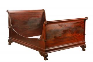 Appraisal: American Classical Style Mahogany Sleigh Bed American th century A