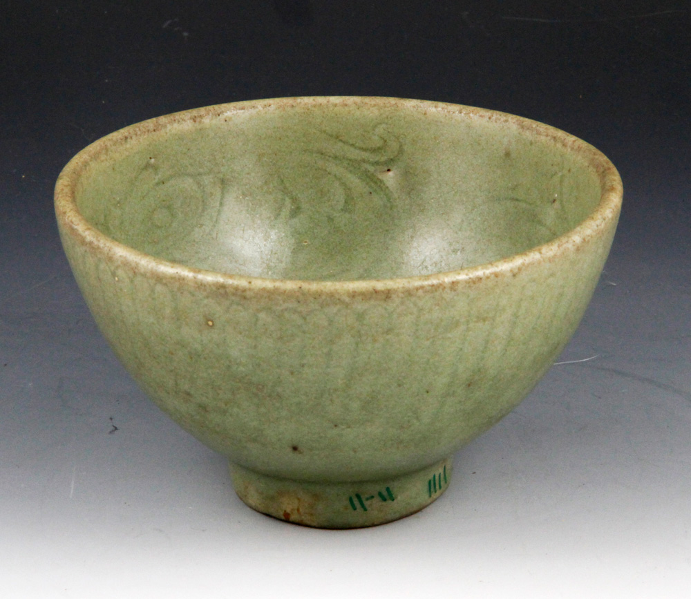 Appraisal: - Chinese Celadon Bowl Celadon glazed bowl China h x