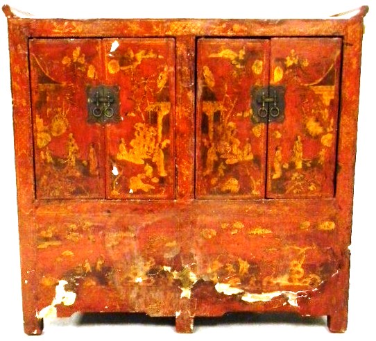 Appraisal: Chinese cabinet th C oblong top over cabinet with two