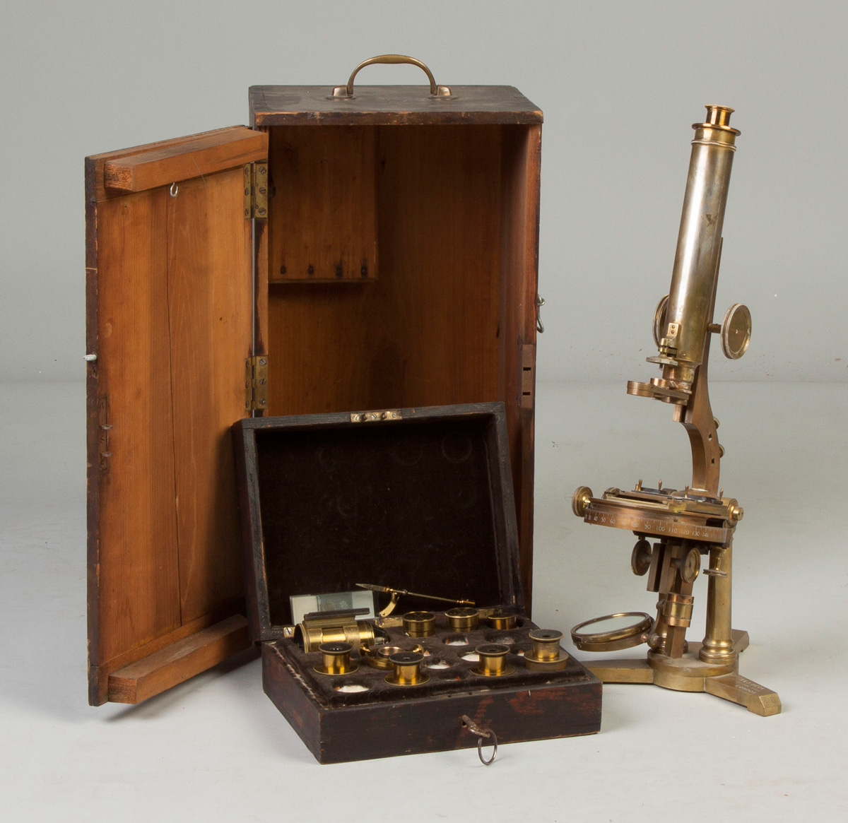 Appraisal: R J Beck London Brass Microscope With original case accessories