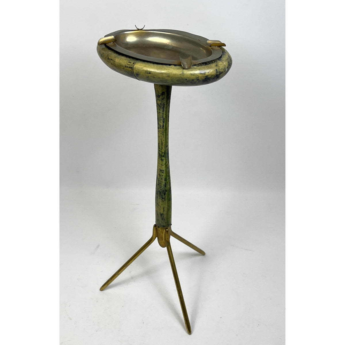 Appraisal: Aldo Tura Lacquered Goatskin Smoking Stand Tripod Base Modern Italian