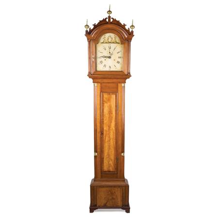 Appraisal: Federal Inlaid Cherry and Flame Mahogany Tall Case Clock Estimate